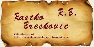Rastko Brešković vizit kartica